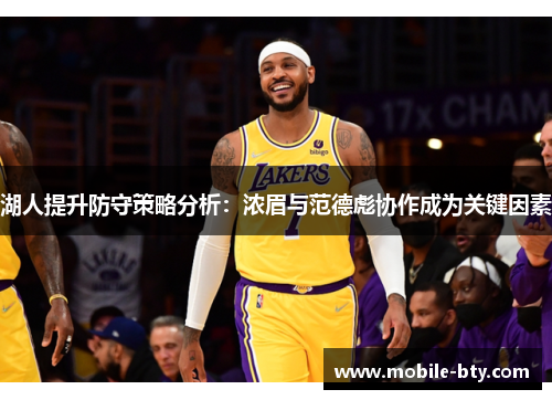 湖人提升防守策略分析：浓眉与范德彪协作成为关键因素