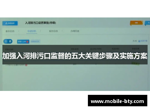 加强入河排污口监督的五大关键步骤及实施方案
